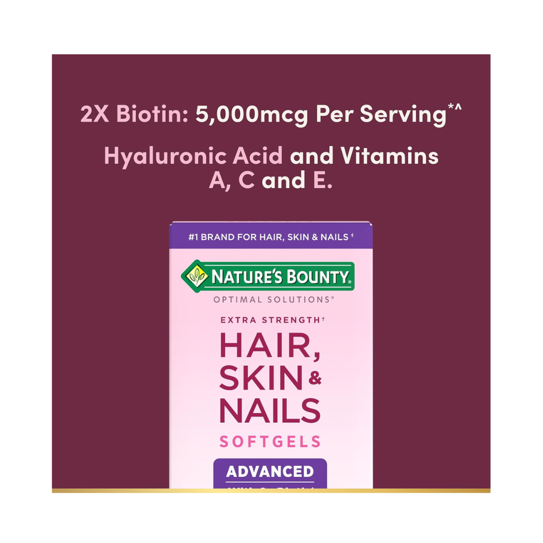Glow Essentials – Nature’s Bounty Hair, Skin & Nails, 150 Softgels - Kodomo store