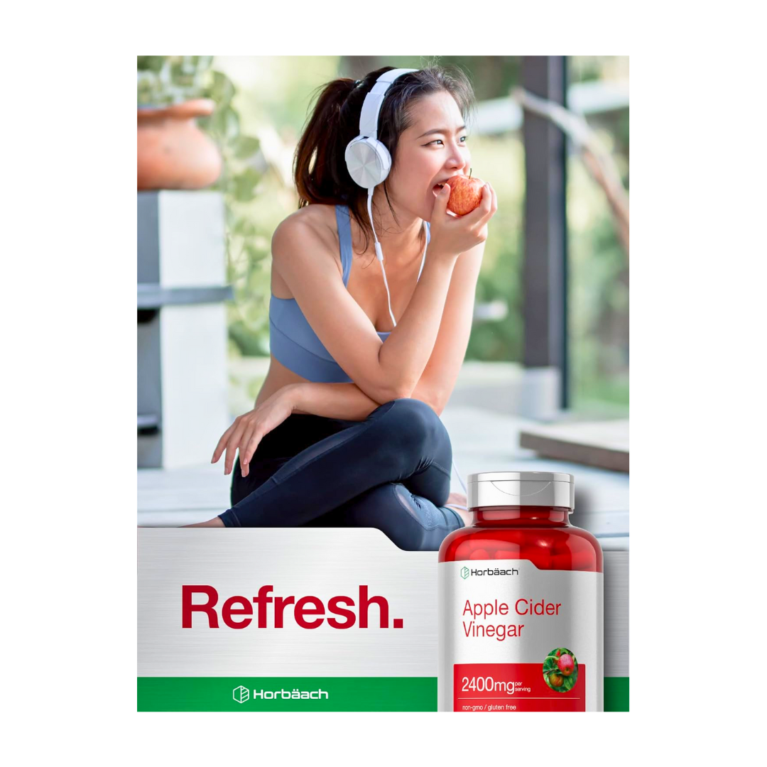 Horbäach Apple Cider Vinegar Capsules | 2400mg | 150 Count - Kodomo store