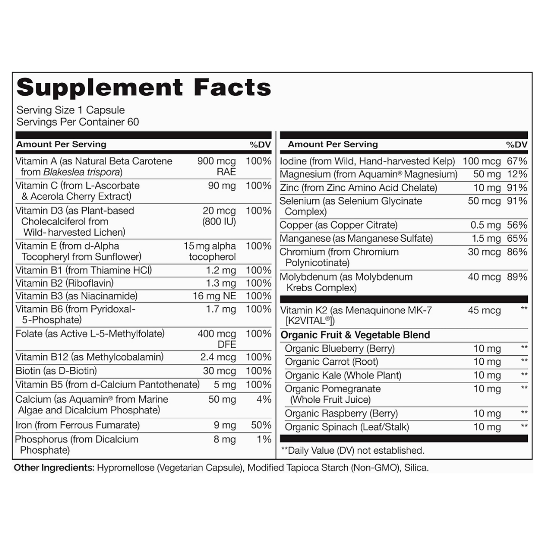 NATURELO Women’s Multivitamin – Energy & Beauty Blend 60 Tab's - Kodomo store