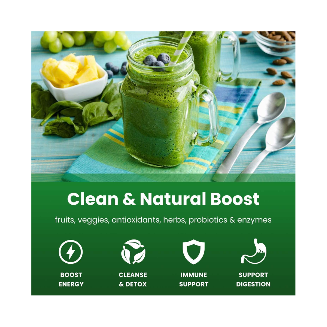 NutraChamps Super Greens Powder – Premium Superfood Blend with Probiotics & Digestive Enzymes - Kodomo store