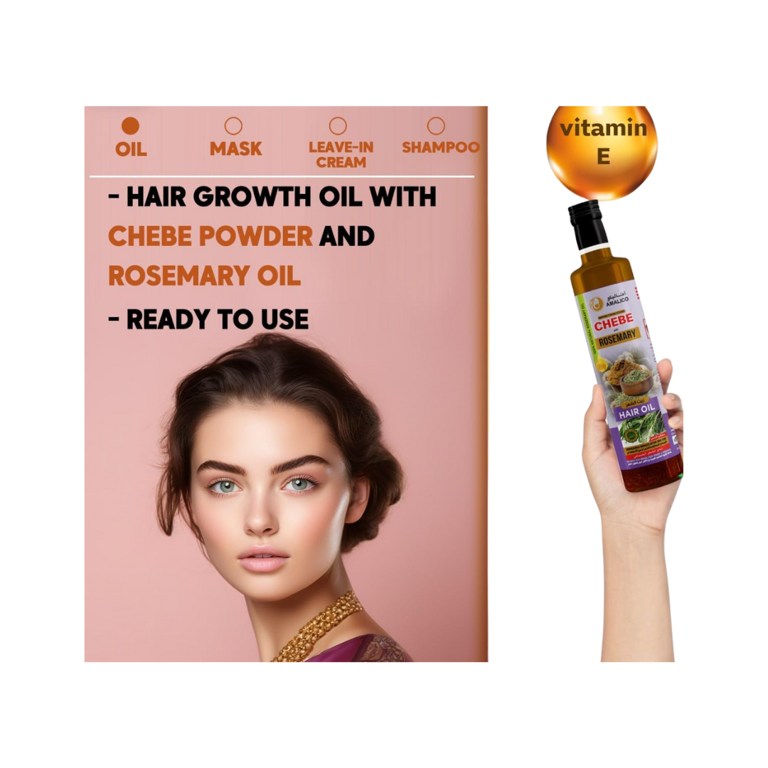 AMALICO Rosemary Chebe Hair Oil – 100% Natural