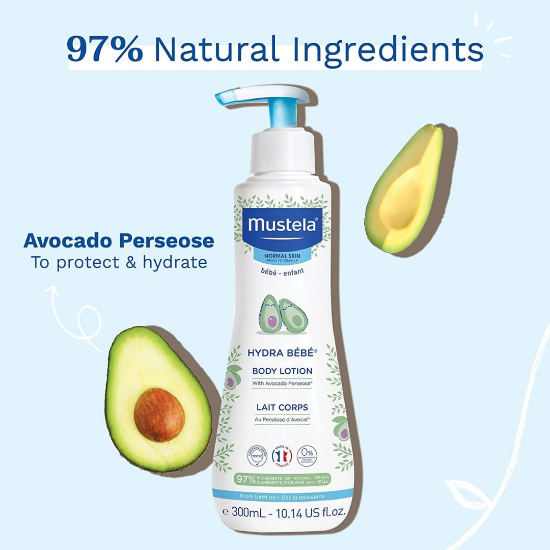 Mustela Hydra Bebe Body Lotion – Daily Moisture with Avocado, 300 ml