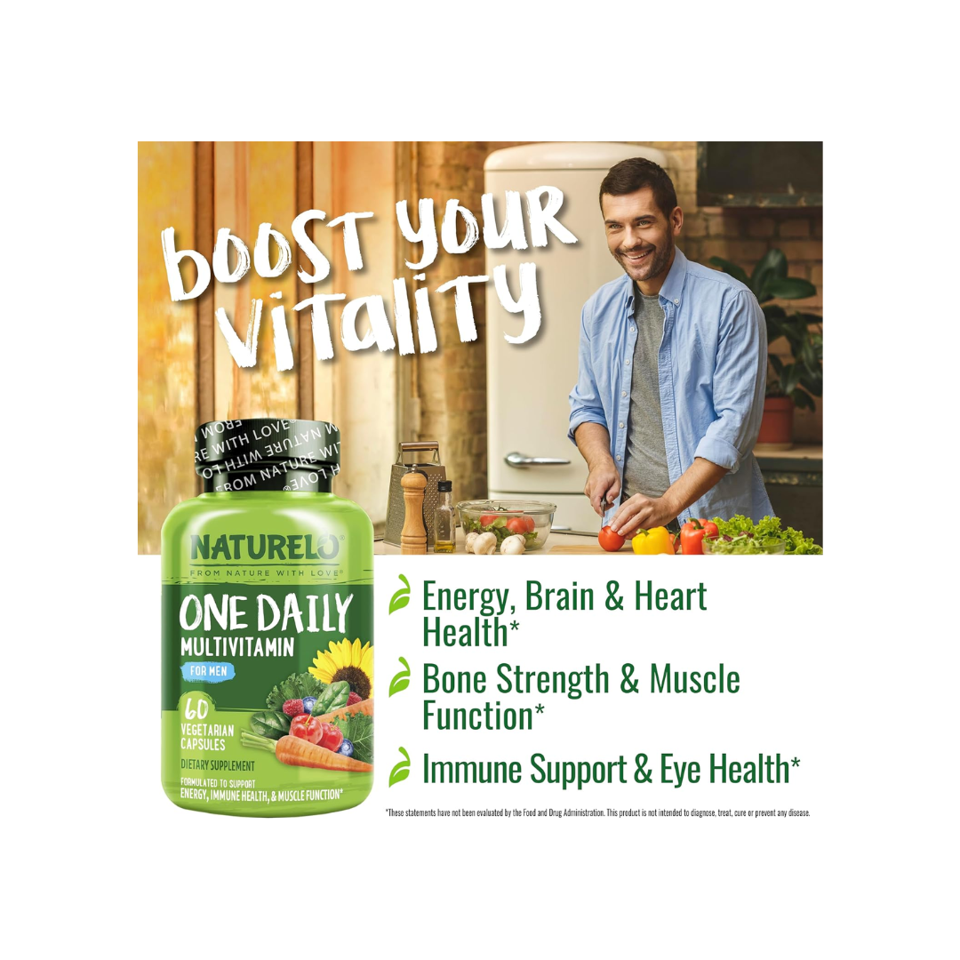 NATURELO One Daily Multivitamin for Men – 60 Caps