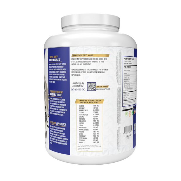 Alpha Supps ISO – Cookies & Cream | 100% Whey Isolate | 5 lb - Kodomo store