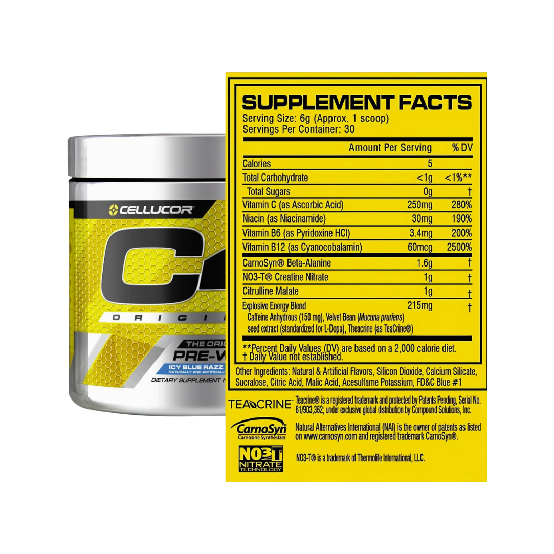 Cellucor C4 Original Pre-Workout Powder – Icy Blue Razz 30 Servings - Kodomo store