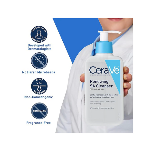 CeraVe Renewing SA Cleanser – Salicylic Acid Face Wash - Kodomo store