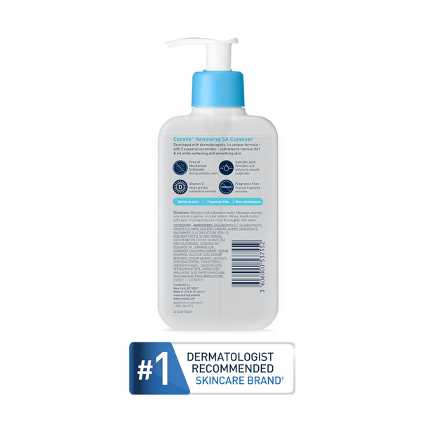 CeraVe Renewing SA Cleanser – Salicylic Acid Face Wash - Kodomo store