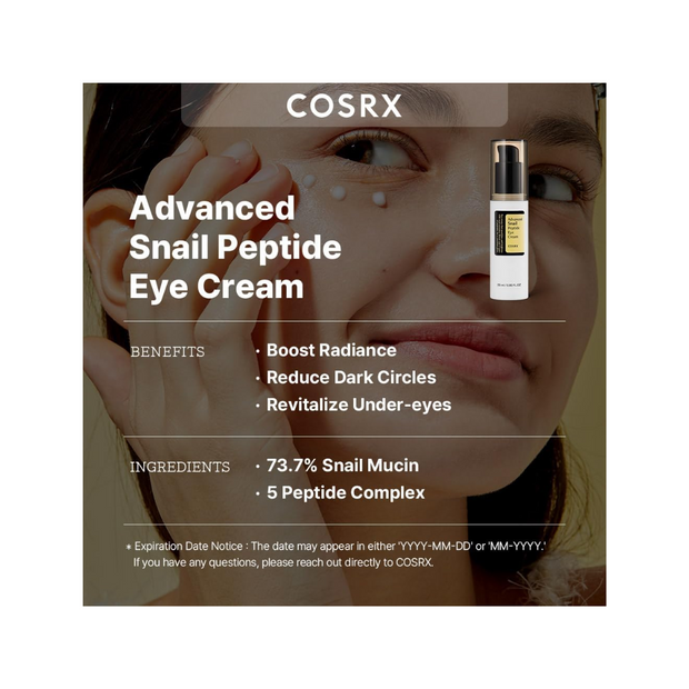 Cosrx Advanced Snail Peptide Eye Cream 25 Ml - Kodomo store