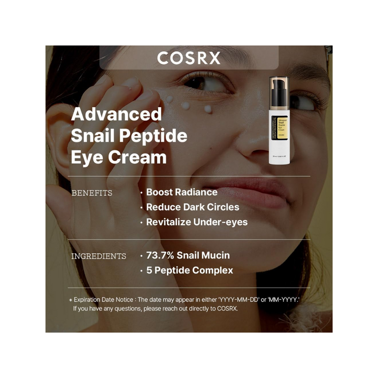 Cosrx Advanced Snail Peptide Eye Cream 25 Ml - Kodomo store