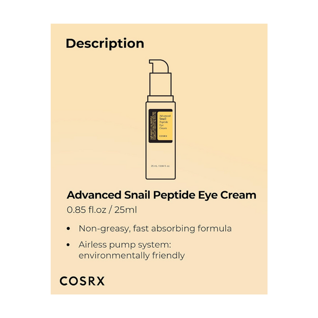 Cosrx Advanced Snail Peptide Eye Cream 25 Ml - Kodomo store