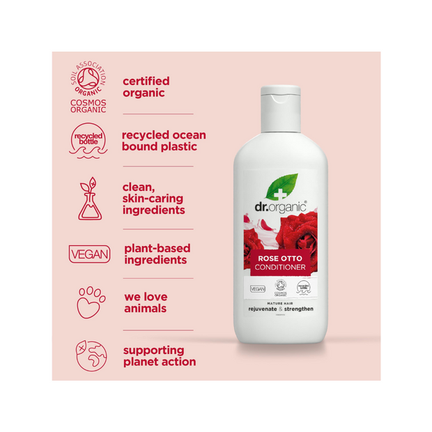 Dr. Organic Rose Conditioner – Soothing & Nourishing Hair Care, 265ml - Kodomo store
