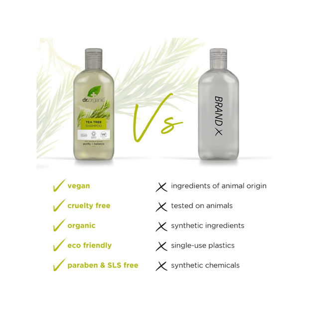 Dr. Organic Tea Tree Shampoo – Natural, Vegan, Paraben-Free, 265ml - Kodomo store