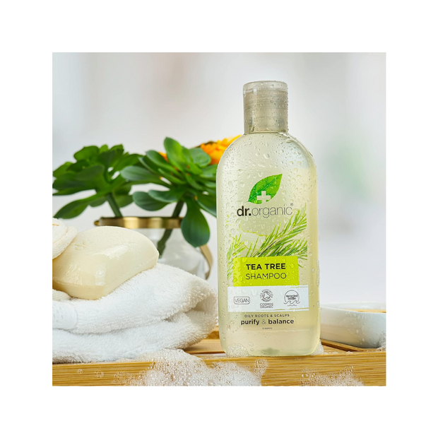 Dr. Organic Tea Tree Shampoo – Natural, Vegan, Paraben-Free, 265ml - Kodomo store