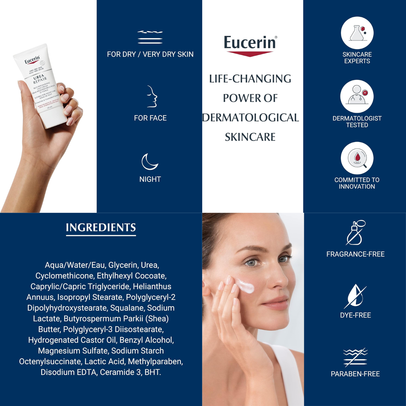 Eucerin Replenishing Face Cream for Dry Skin – 50ml - Kodomo store