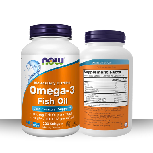 Now Foods Omega-3 Fish Oil – 200 Softgels | EPA & DHA Supplement