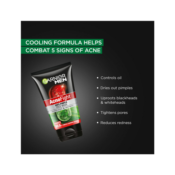 Garnier Men AcnoFight Anti-Pimple Face Wash 100g – Oil Control & Skin Repair - Kodomo store