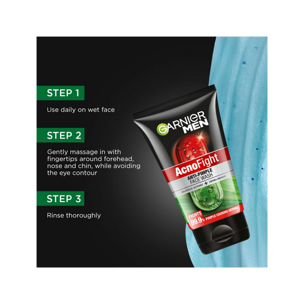 Garnier Men AcnoFight Anti-Pimple Face Wash 100g – Oil Control & Skin Repair - Kodomo store