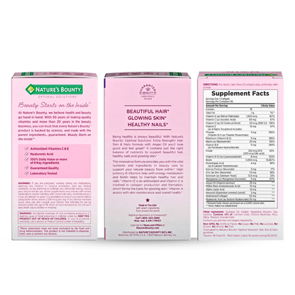 Glow Essentials – Nature’s Bounty Hair, Skin & Nails, 150 Softgels - Kodomo store