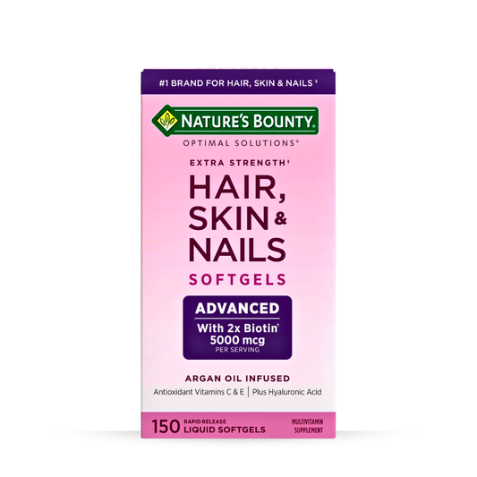 Glow Essentials – Nature’s Bounty Hair, Skin & Nails, 150 Softgels - Kodomo store