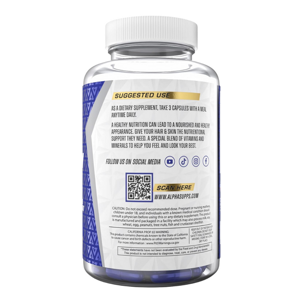 Alpha Supps Hair, Skin & Nails – 90 Capsules - Kodomo store