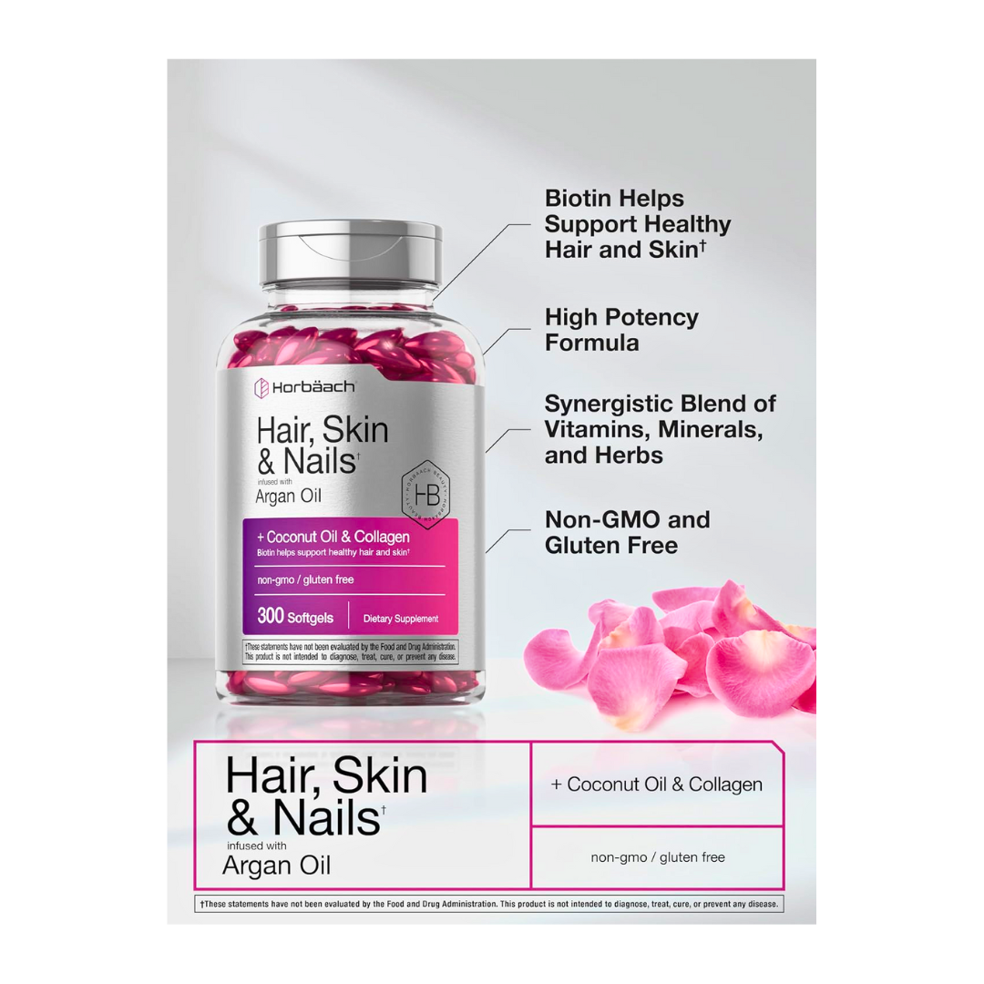 Horbäach Hair, Skin, and Nails Vitamins | 300 Softgels - Kodomo store