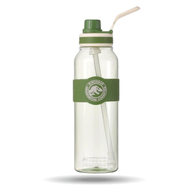 Jurassic World Water Bottle 1000mL – Green | With Handle & Straw - Kodomo store