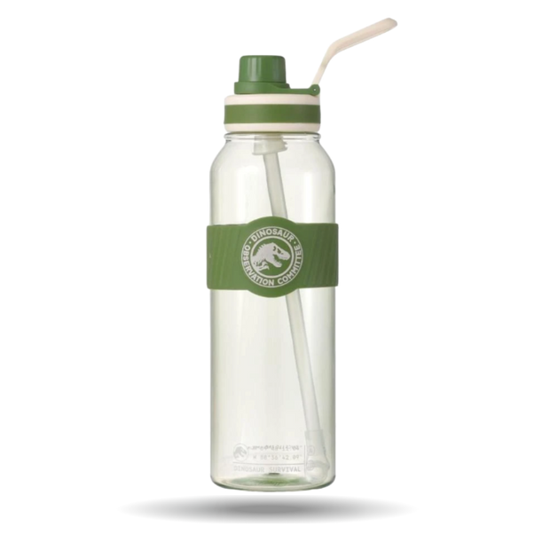 Jurassic World Water Bottle 1000mL – Green | With Handle & Straw - Kodomo store