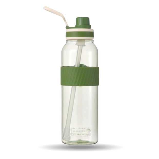 Jurassic World Water Bottle 1000mL – Green | With Handle & Straw - Kodomo store