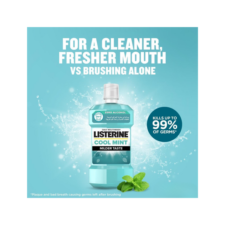 Listerine Cool Mint Mouthwash 500ml – Fresh Breath & Strong Teeth - Kodomo store