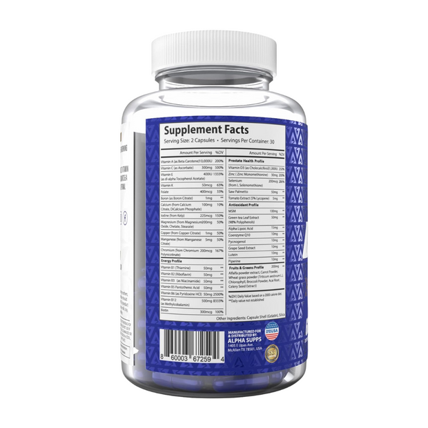 Alpha Supps Vites Men's Multivitamin – Complete Daily Supplement - Kodomo store