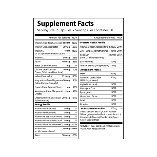 Alpha Supps Vites Men's Multivitamin – Complete Daily Supplement - Kodomo store