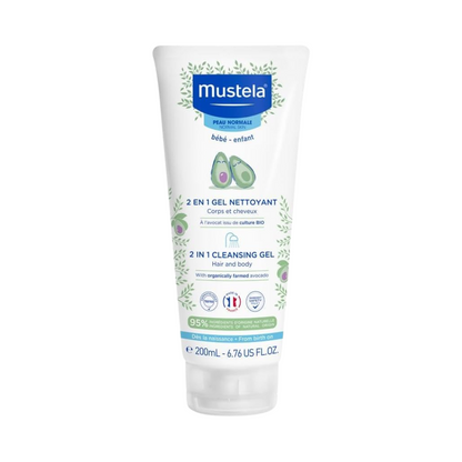 Mustela Baby 2-in-1 Cleansing Gel - Natural Avocado, 200ml - Kodomo store