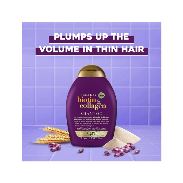 OGX Thick & Full+ Biotin & Collagen Shampoo 385ML – Volumizing Hair Care - Kodomo store