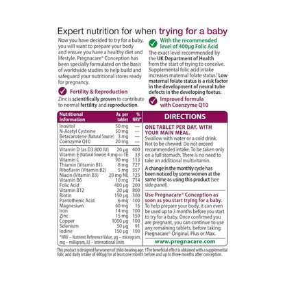 Pregnacare Conception – 30 Tabs by Vitabiotics - Kodomo store