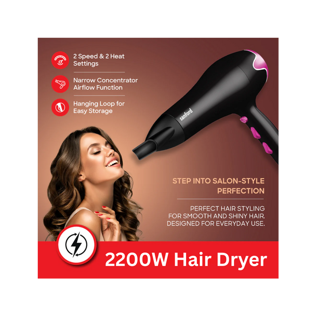 Sanford 2200W Professional Hair Dryer – Fast Drying & Styling - Kodomo store
