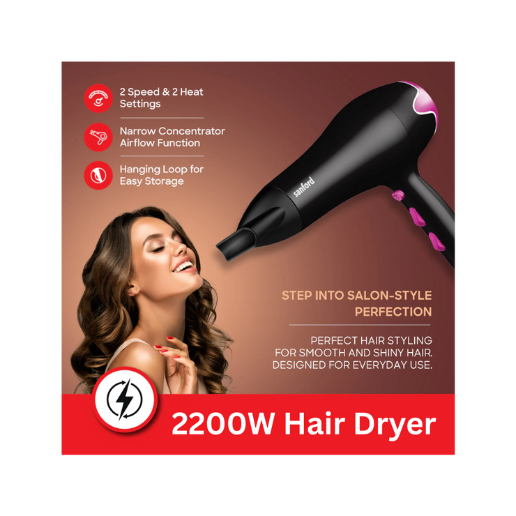 Sanford 2200W Professional Hair Dryer – Fast Drying & Styling - Kodomo store
