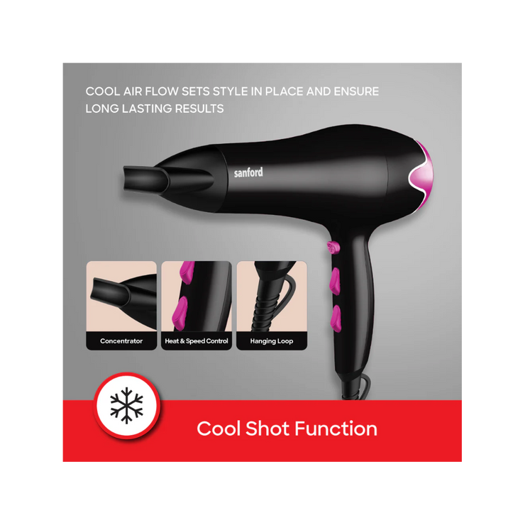 Sanford 2200W Professional Hair Dryer – Fast Drying & Styling - Kodomo store