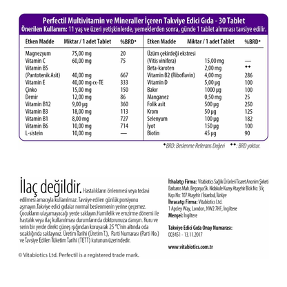 Vitabiotics Perfectil – 30 Beauty Tablets - Kodomo store