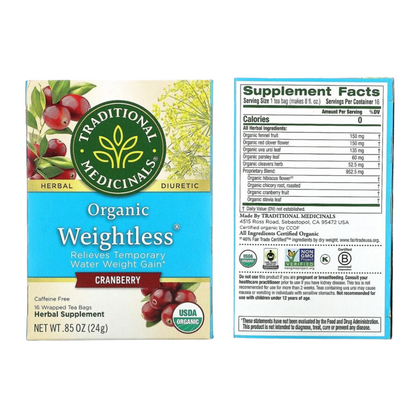 Traditional Medicinals Weightless Tea – Cranberry, 16 Herbal Tea Bags
