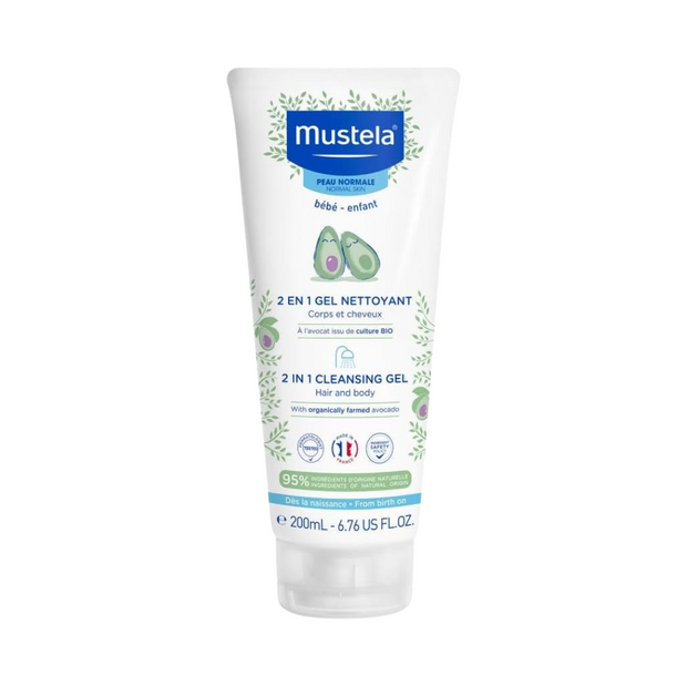Mustela Baby 2-in-1 Cleansing Gel - Natural Avocado, 200ml - Kodomo store