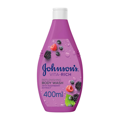 Johnson's Vita-Rich Body Wash Raspberry Extract – 400ml - Kodomo store